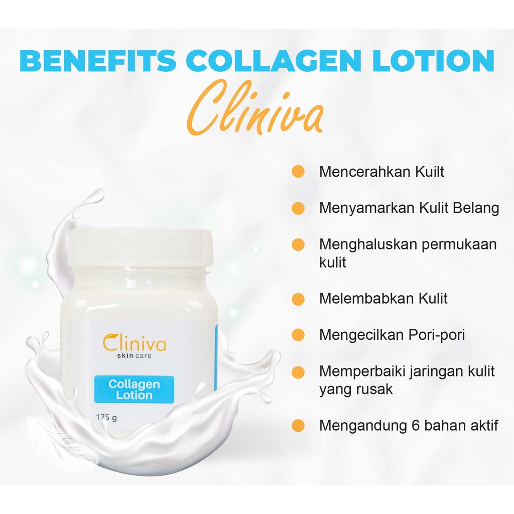 Cliniva Collagen Body Lotion | Lotion Collagen Pemutih Tubuh Permanent Collagen Lotion Original