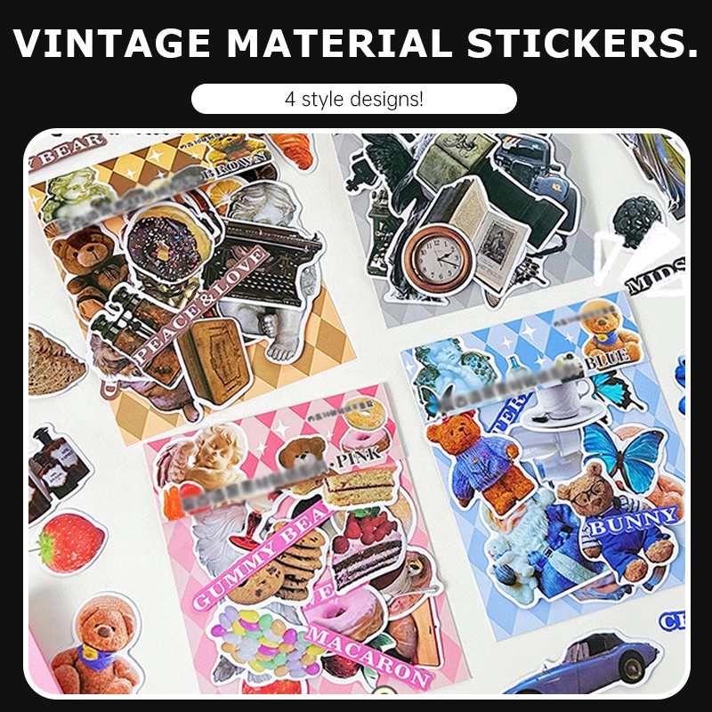 

Stiker Retro Tas， DIY Stiker Buku， Besar Tangan Kreatif Stiker， Casing Ponsel Cup Ins-LOY