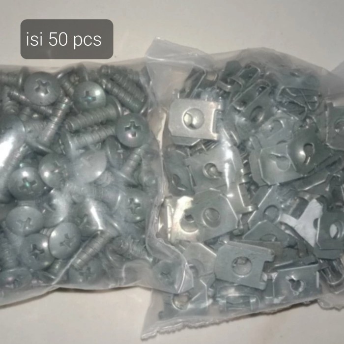 isi 50 pcs Baut Skrup Scrup Sekrup Kasar Body Bodi Motor Yamaha Honda