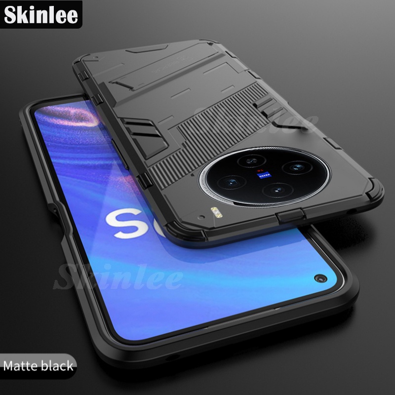 For VIVO X100 V60 Pro Casing Case Armor Bracket with Car Punk Design Shockproof Stand Phone Cover fo