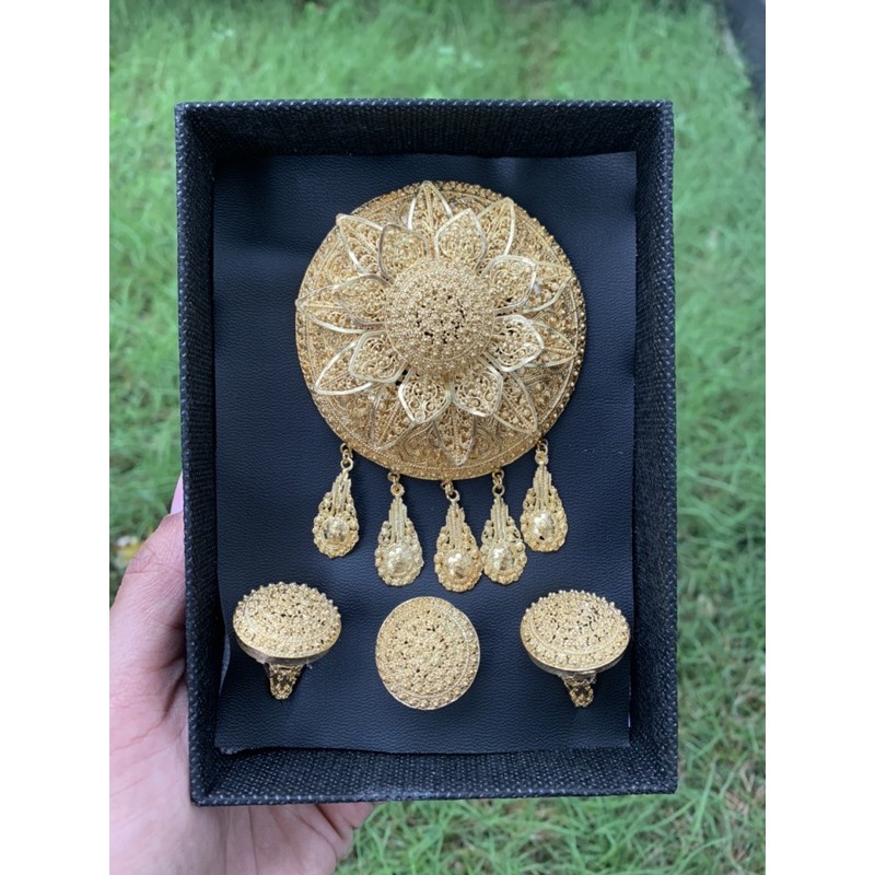 SET BROS ALPAKA BALI - model bulat kelopak polos tebel