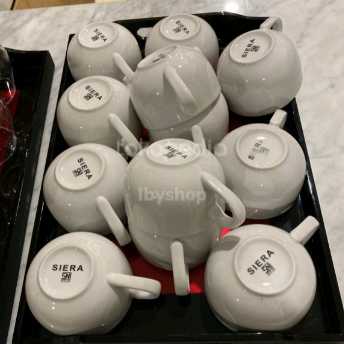 Cangkir Cappucino Putih Polos 6 set