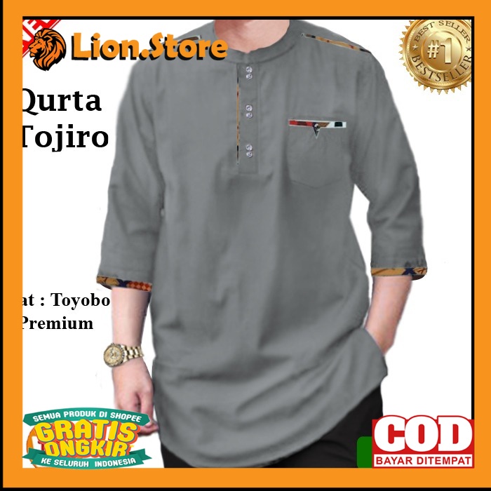 LOBBY MODE Baju Koko Pria Muslim QURTA TOJIRO bahan Toyobo Premium 23151 23153 23155 23157// BAJU MU