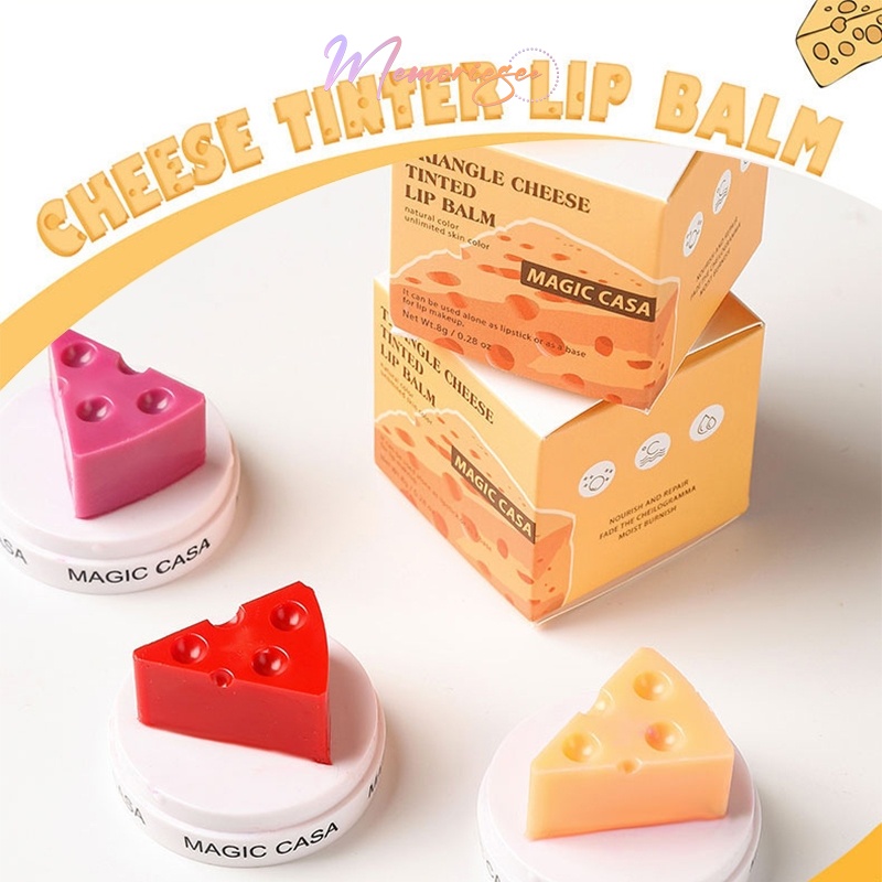 COD- MAGIC CASA Lip Balm Keju bentuk Cheese Lipbalm Lucu Liptint Lip Gloss Pelembab yang Tahan Lama 