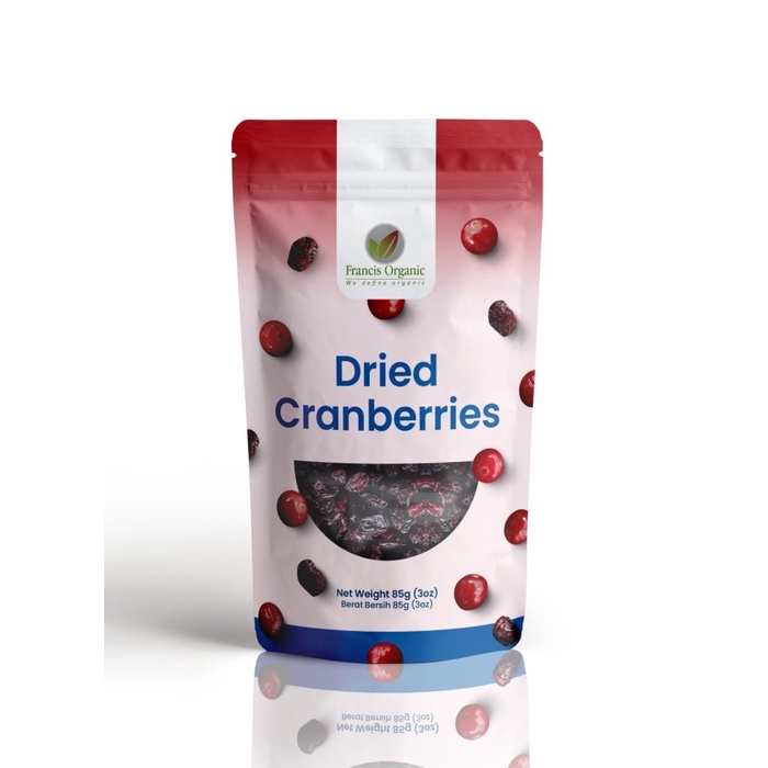 

Francis Organic Dried Cranberry 85gr (3oz) / Kranberi Kering