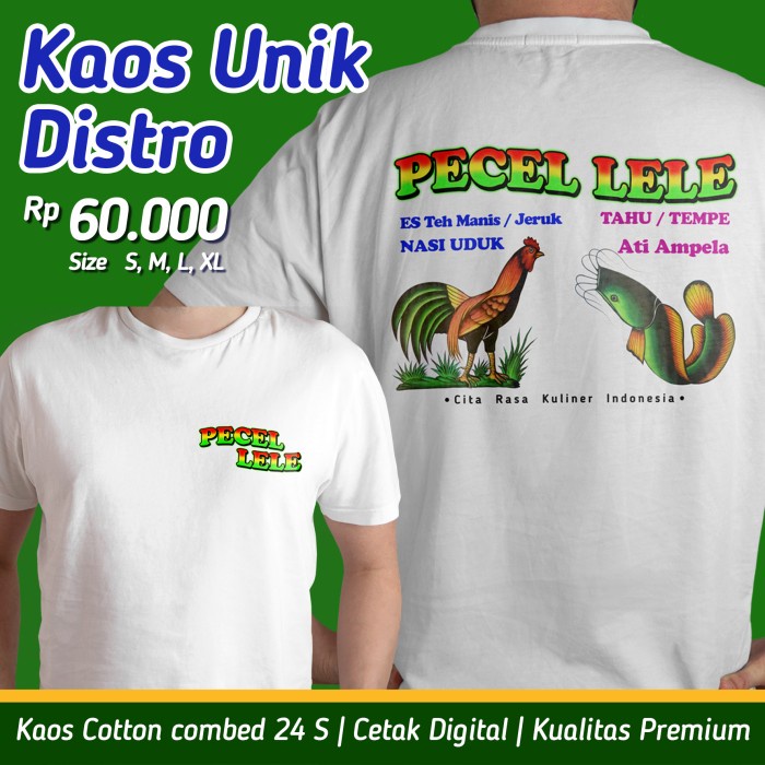 ✨BISA COD✨ -Kaos Unik Kaos Distro Pria Pecel Lele Kaos Pecel lele Kaos premium - S Trendy Terlaris N