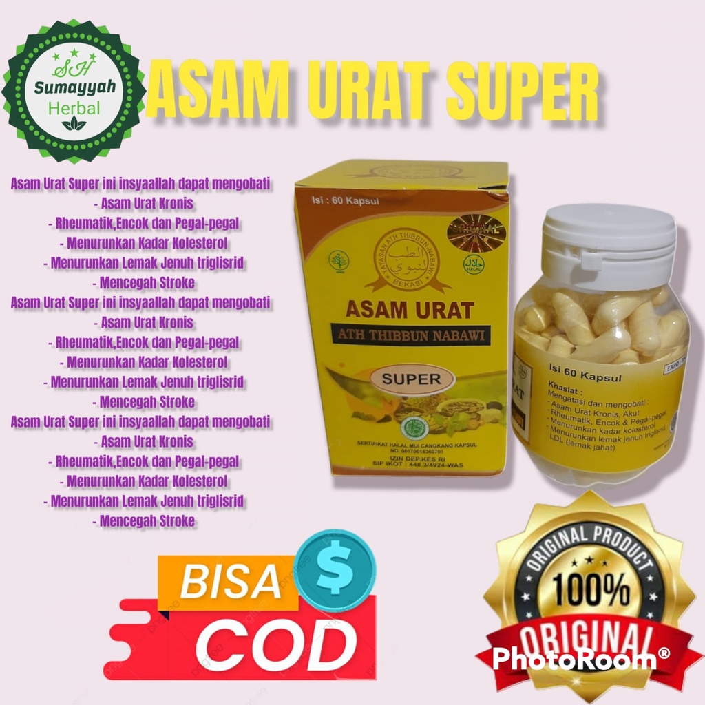 Obat Asam Urat Super Herbal ATH THIBBUN NABAWI Ampuh Mengobati Asam Urat Kolesterol | 100% Ori