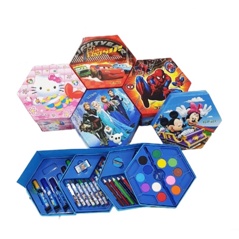 

DREAMLAND SEGIENAM CRAYON ART SET 46 PCS HEKSAGON KARAKTER ALAT MEWARNAI COLOURING SET SEGI ENAM