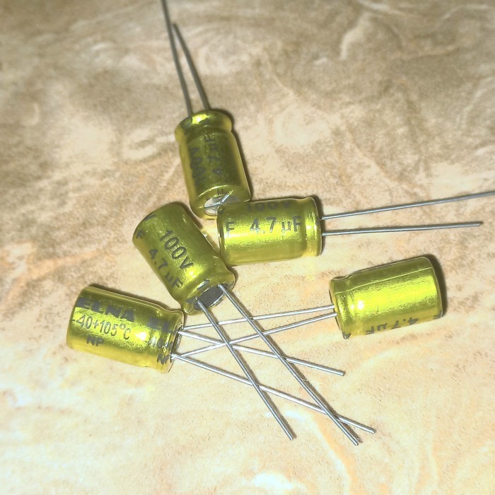 elco 4.7uf 100V non polar nonpolar NP bipolar BP elko 4,7uf 4,7 4.7 uf