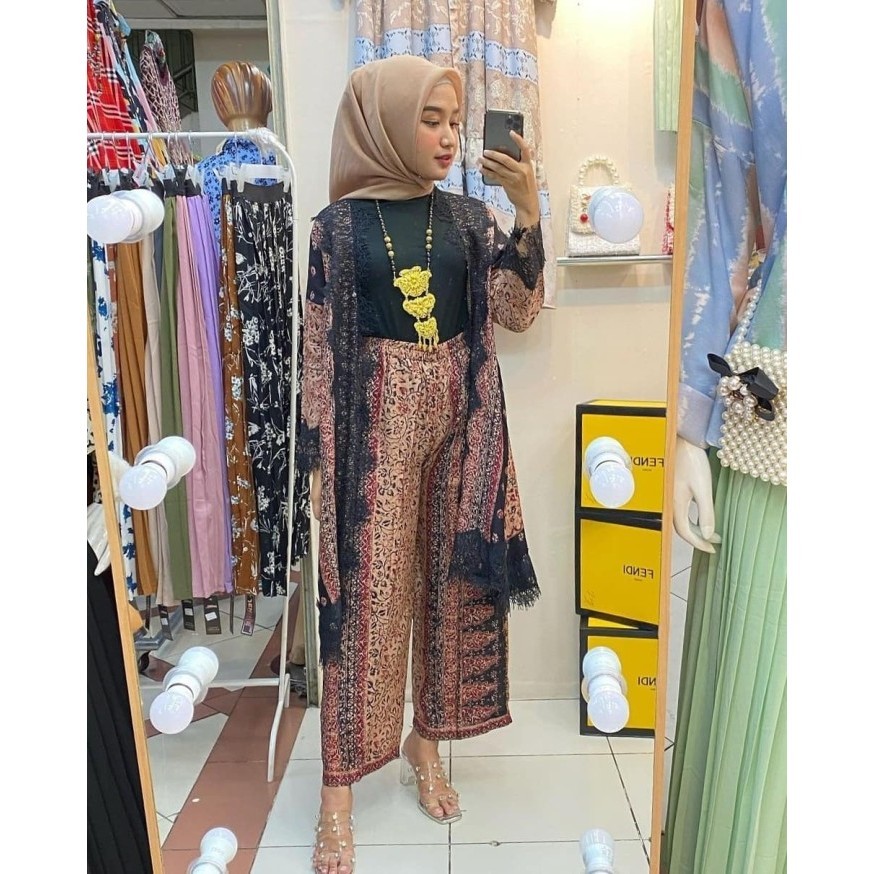 ✔Girya.Syo✔ - TERBARU Setelan Batik Wanita |Set Batik Couple Kondangan Viscose semi sutra - Set cel 