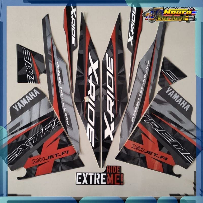 Stiker  striping yamaha x-ride xride 2015 2016 abu grey ist standar bagus