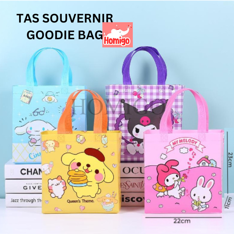 

Homigo Tas Souvernir Ulang Tahun Anak Kado Ultah Snack Goodie Bag Karakter Tote Bag Tenteng Lucu Sanrio Melody Cinnamoroll Kuromi Pompompurin