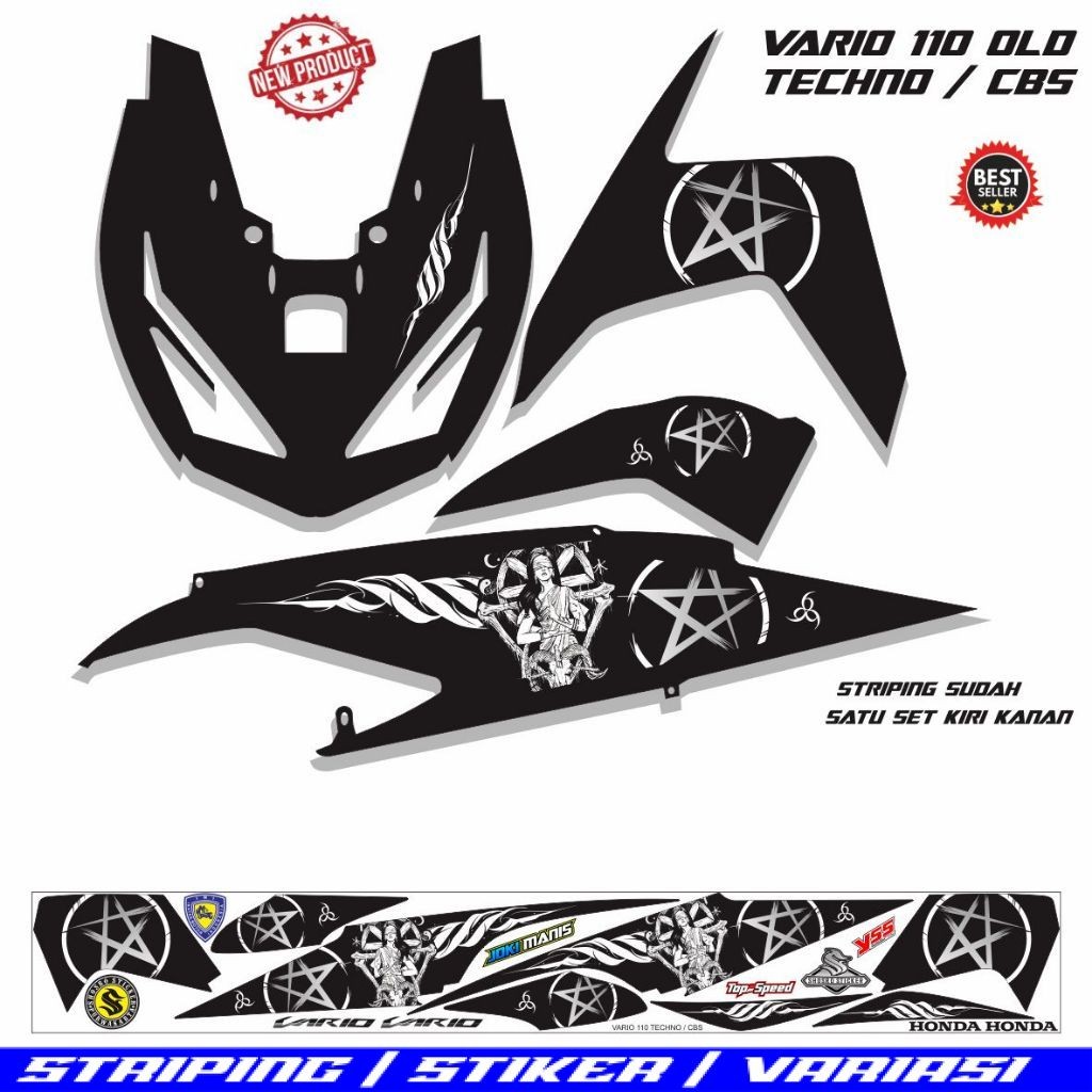 STICKER MOTOR VARIO TECHNO OLD 110 /STIKER VARIO 110cc LAMA CARBU TECHNO VARIASI LIST