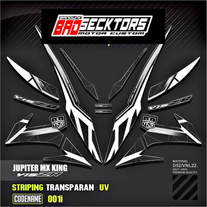 Decal Sticker Striping Variasi Transparan Uv Mx King 150 Yamaha Jupiter Mx King 150 Y15ZR Y16ZR SNIP