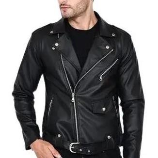 Jaket Kulit DOMBA ASLI motor Cangcuter Ramones Rock n roll bikers touring Pria Cowok Hitam Keren Dew