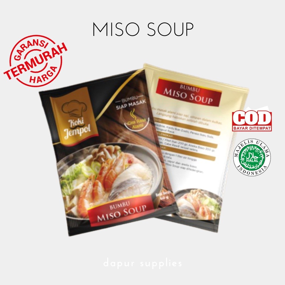 

Miso Soup Bumbu Masak 60gr / Bumbu Instan Miso Soup / Bumbu Siap Masak Koki Jempol