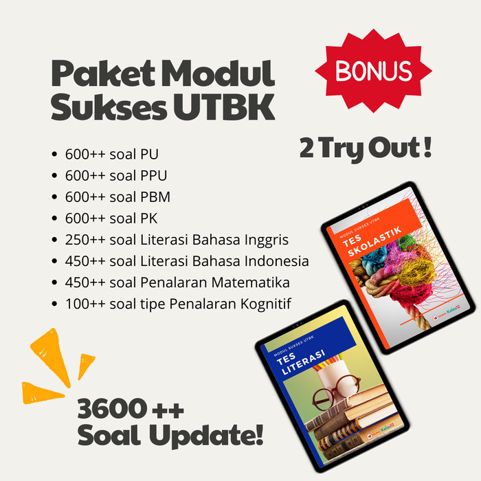 

Modul PDF Persiapan UTBK SNBT Update Lengkap Pembahasan Di Flashdisk