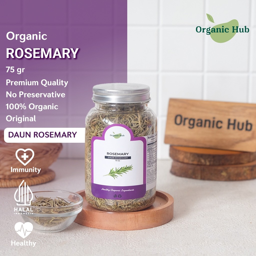 

Organic Hub Rosemary Daun Kering Asli Rempah Tanpa Campuran Dan Pengawet 100% Organik 75gr