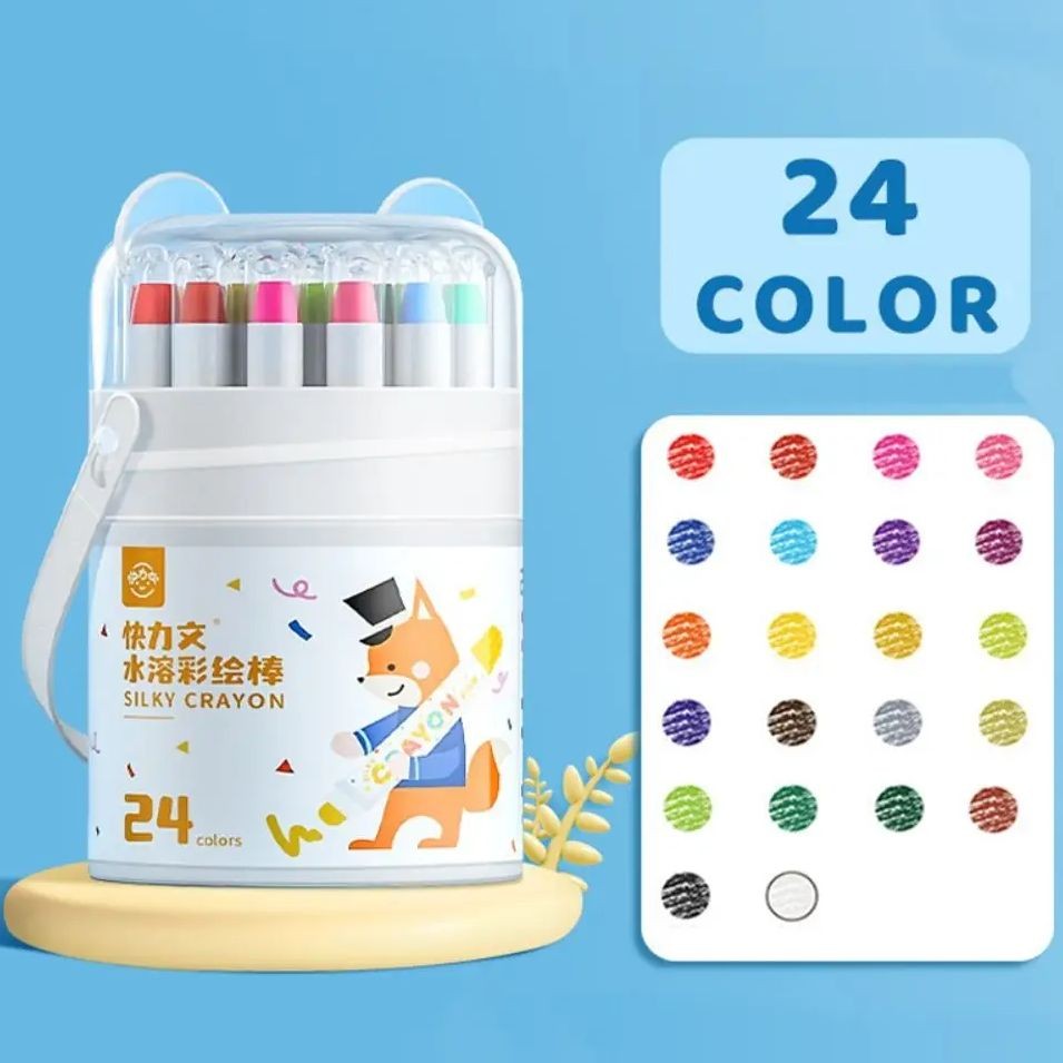 

12/24/36/48Colors High Quality Washable Oil Pastels Erasable Not Dirty Hands Colored Crayon With Storage Box Painting Tools Baby