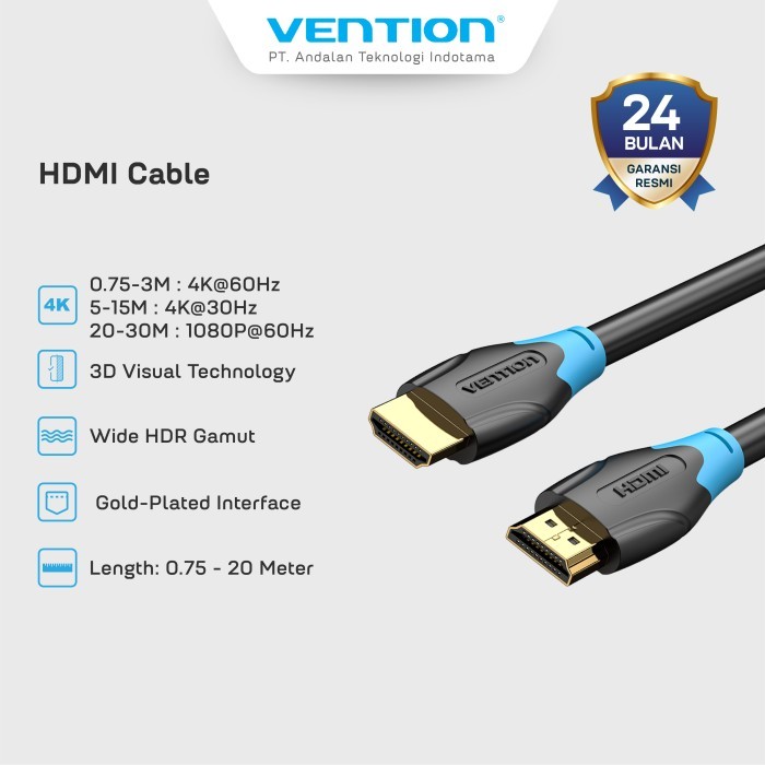 Vention Kabel HDMI Cable 3D UHD 4K 60Hz 30Hz 1080P PVC Material - AAC