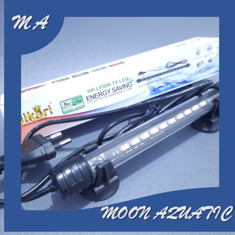 Lampu Celup 20 cm T4 20 lampu Aquarium kecil putih biru pink ikan Cupang chana glo fish untuk akuari