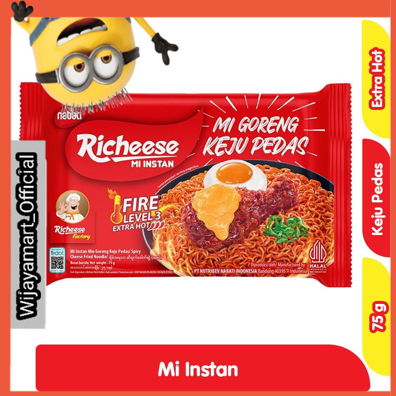 

Nabati Richeese Mi Goreng Instan Keju Pedas Level 3 Ekstra Pedas 75 g