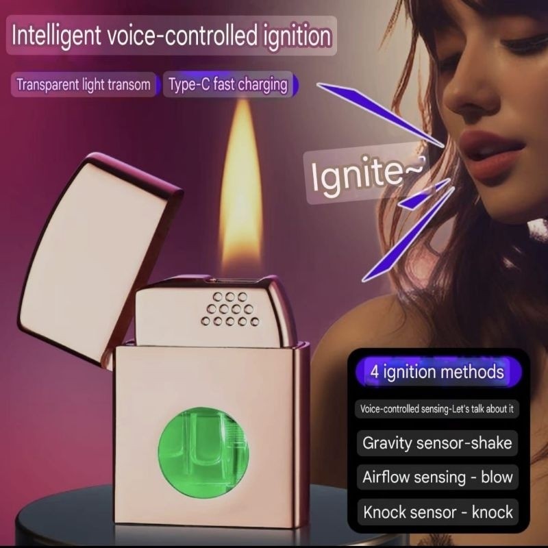 Korek gas elektrik sensor goyang & tiup nyala lilin Dc019