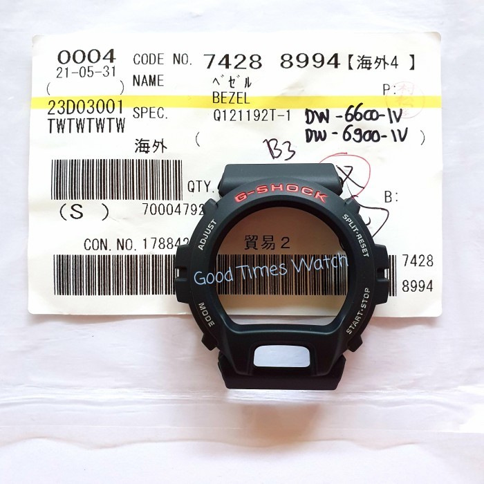 TERMURAH BEZEL G-SHOCK DW-6600-1V DW-6900 / DW 6600 / DW 6900 Casio Original