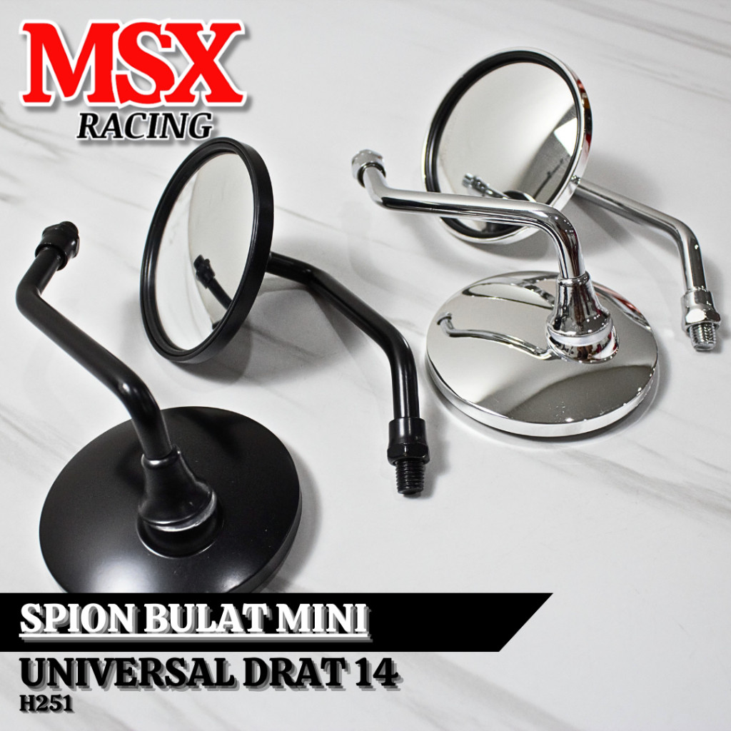 Spion Retro Bulat Msx Spion Bulat Classic Pendek Spion Mini Retro Bulat Gagang Pendek Drat 14 Univer