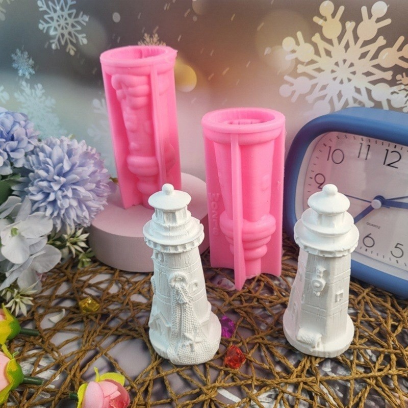 

Lighthouse Shaped Silicone Molds Plaster Silicone Molds for Plaster Decoration C6UE