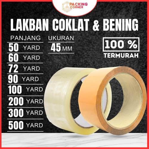 

LS Olshop Lakban Bening Coklat 45MM 2 Inch 50 60 72 90 100 200 300 500 Yard Plakban Isolasi 2” OPP Tape ATK