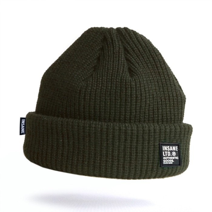 INSANELTD - Topi Kupluk Pria Wanita Stark | Double Rajut Beany Hat - Army