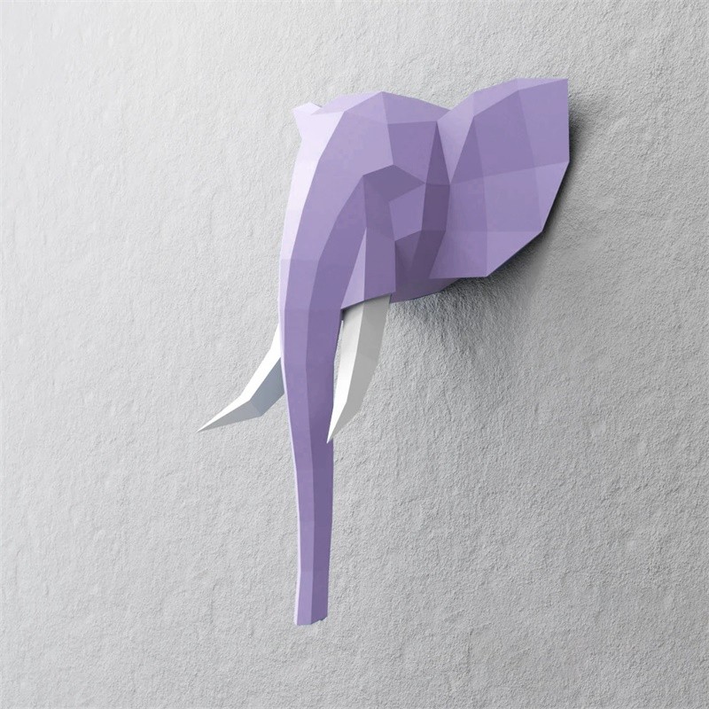 

Elephant Head Animal Paper Model Hallway Ornament Paper Craft 3D DIY Origami Home Decoration Handmade Wall Decor Creative Toys
