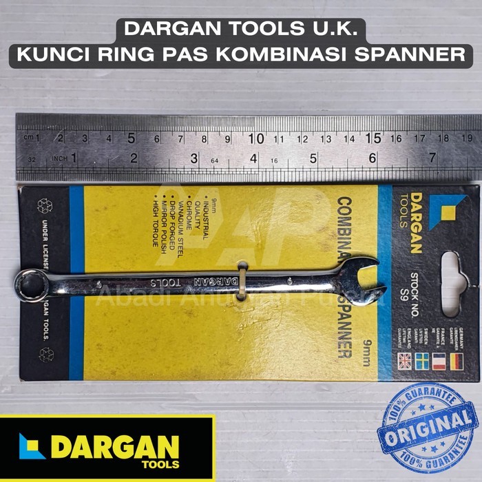KUNCI RING PAS 9 mm Kunci Kombinasi CR-V DARGAN TOOLS U.K.