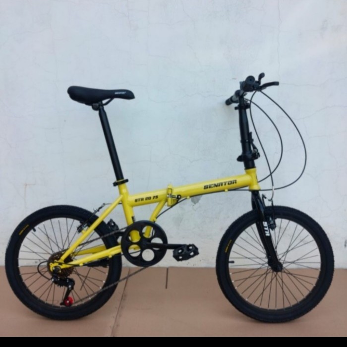 Sepeda Lipat 20 inch Senator 7 speed new - Kuning