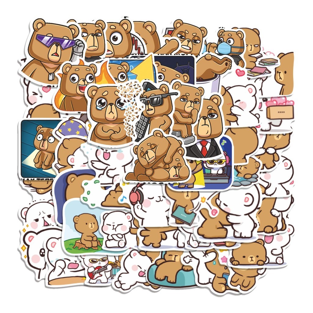 

COD 50 Pcs Stiker ZENHYA THE BEAR Lucu Anti Air Untuk Dekorasi Notebook Sepeda Skateboard Handphone