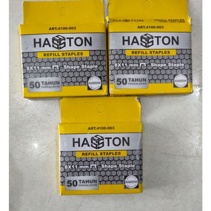 

Refill Staples 8x11 mm Haston / isi stapler tembak / isi staples tembak