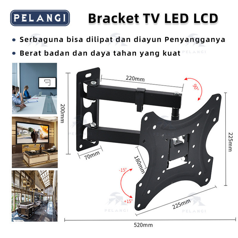 BRACKET SWIVEL TV LED 14 17 19 20 22 24 27 32 40 43 Inch Universal Smart TV Digital LCD Braket Putar