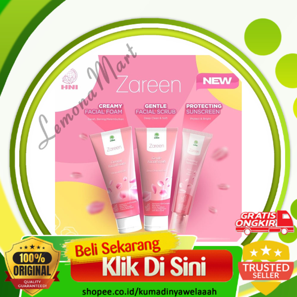 Zareen Skincare - Essense Toner - Bright Glow Serum - Facial Scrub - Facial Foam - Protecting Sunscr