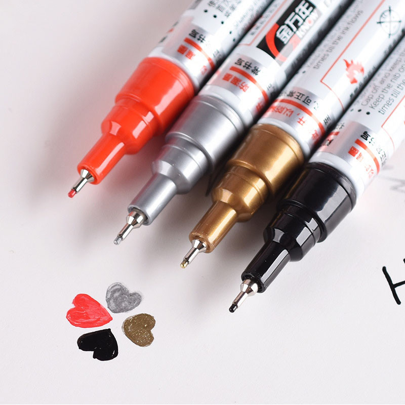 

8 Colors Permanent Metallic Marker Pens 0.7mm Fine Silver/Gold/White Paint Pens Graffiti Art Canvas Metal Ceramic Hook Liner Pen