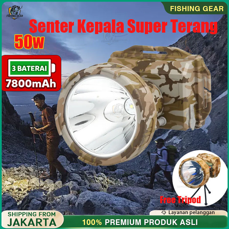 Senter Kepala Cas MS 309 SOBIG / Senter Kepala Super Terang Tahan Air / Senter Terang Jarak Jauh / S