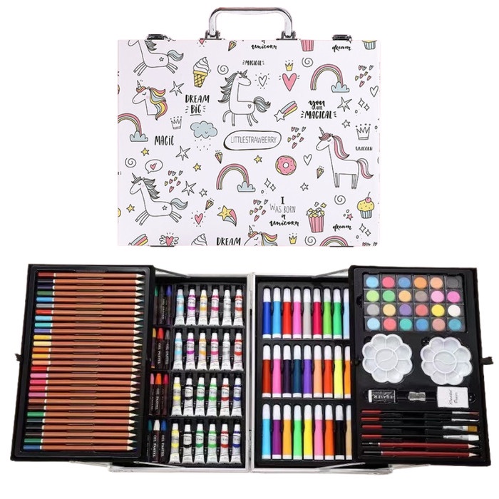 

[New] Crayon Set 145 Pcs Set Lukis/ Alat Gambar / Water Colour / Kid Draw - PONY WHITE 145