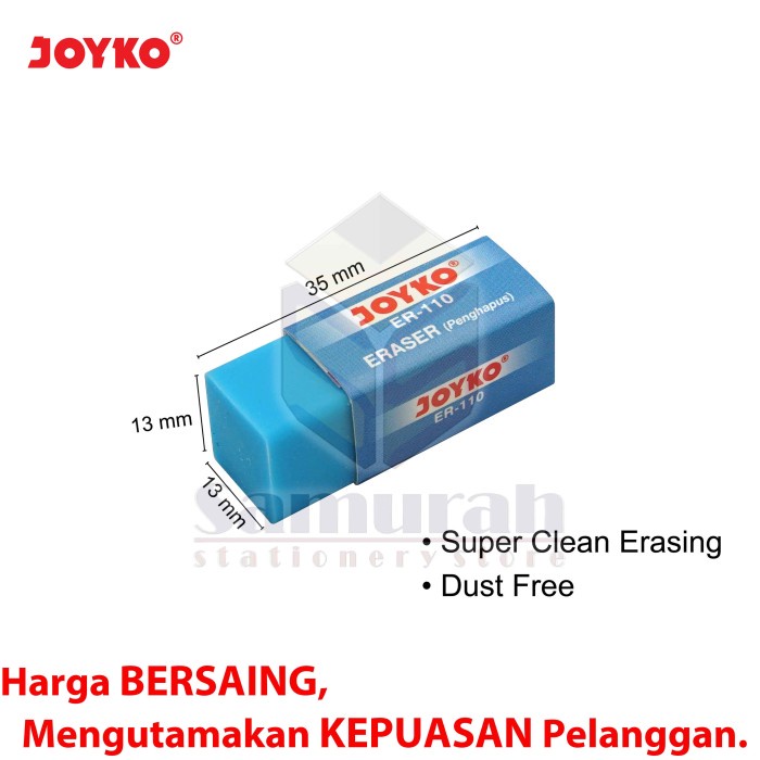 

Penghapus Pensil Joyko ER-110 Kecil 40 Pcs / Stip Er 110 Warna Pak