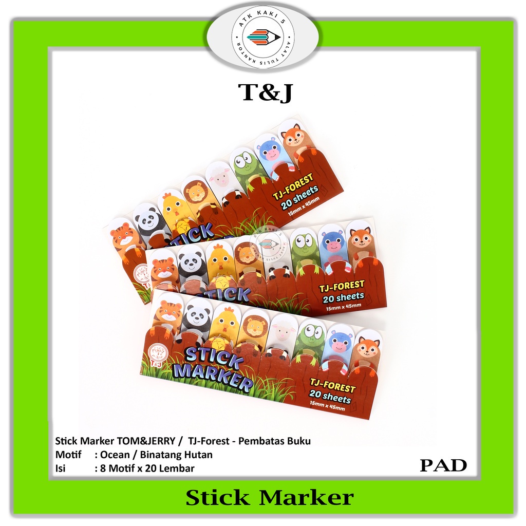 

TOM&JERRY - Stick Marker TJ-Forest / Ocean - Pembatas Buku - Pad