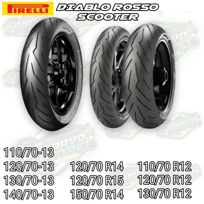 Ban Pirelli Diablo Rosso Scooter aerox nmax xmax vespa scoopy 12