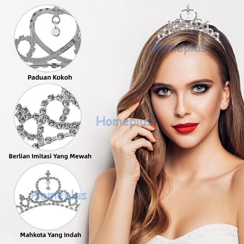 HomePlus Mahkota Anak Perempuan Bando Mahkota Wanita Princess Bandana Mahkota Mahkota Ulang Tahun Korea Fashion Bando Princess