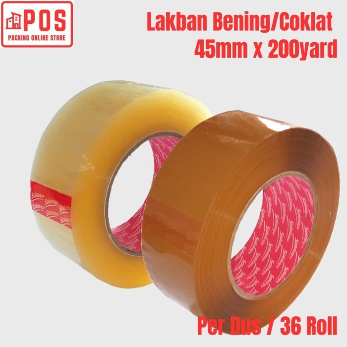 

1 Dus | Lakban Bening / Lakban Coklat 2inch 45mmx300yard | Solatape