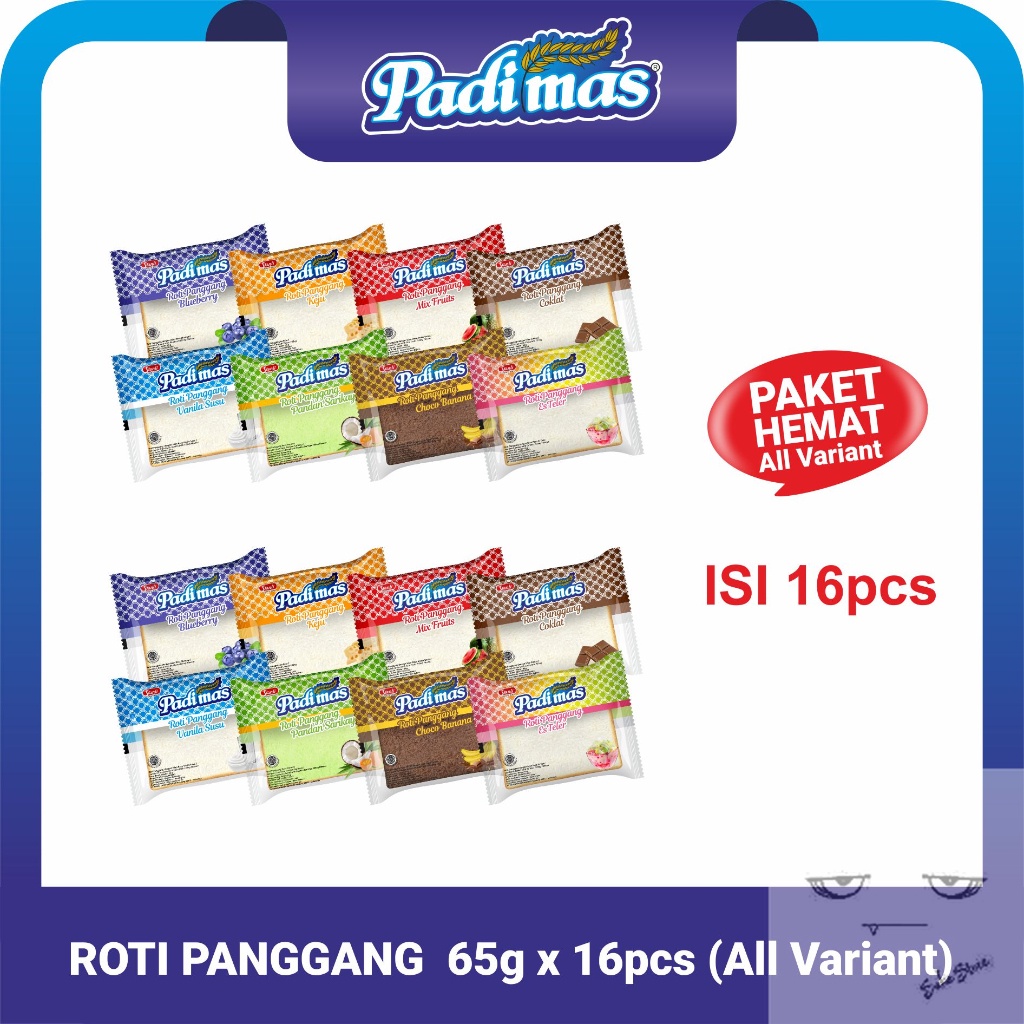 

Padimas Roti Panggang Paket isi 16pcs (All Varian)