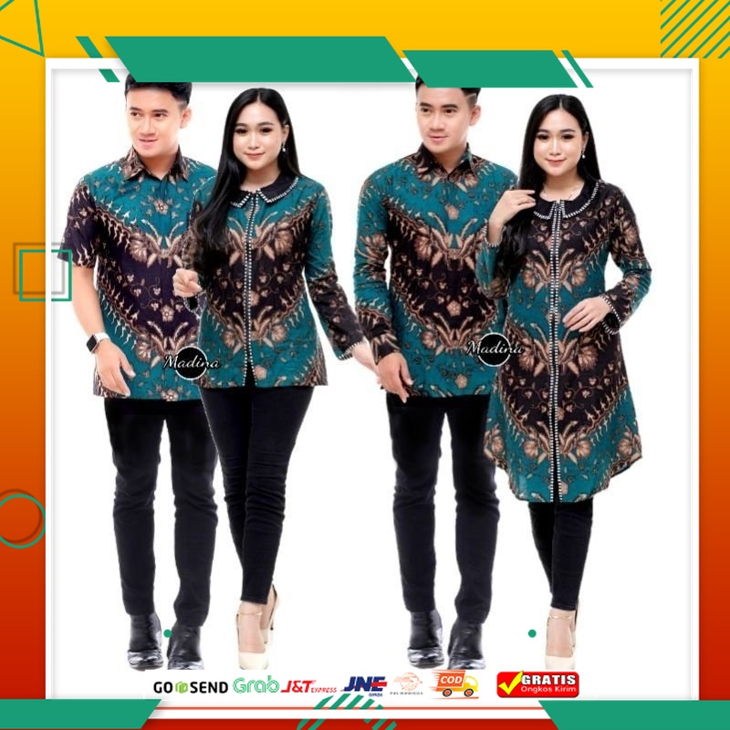 BAJU BATIK PRIA KEREN MODEL BARU /[12'12] TERBARU | ATASAN BATIK COUPLE KEKINIAN BATIK PRIA WANITA B