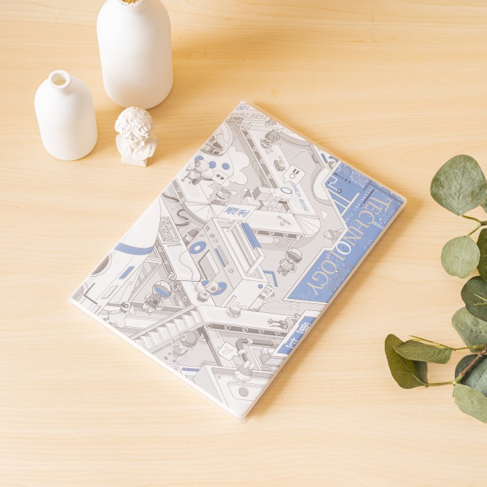 

ARAMI GISU Notebook Memo Planner School Note Agenda Cover Buku Garis - Blue